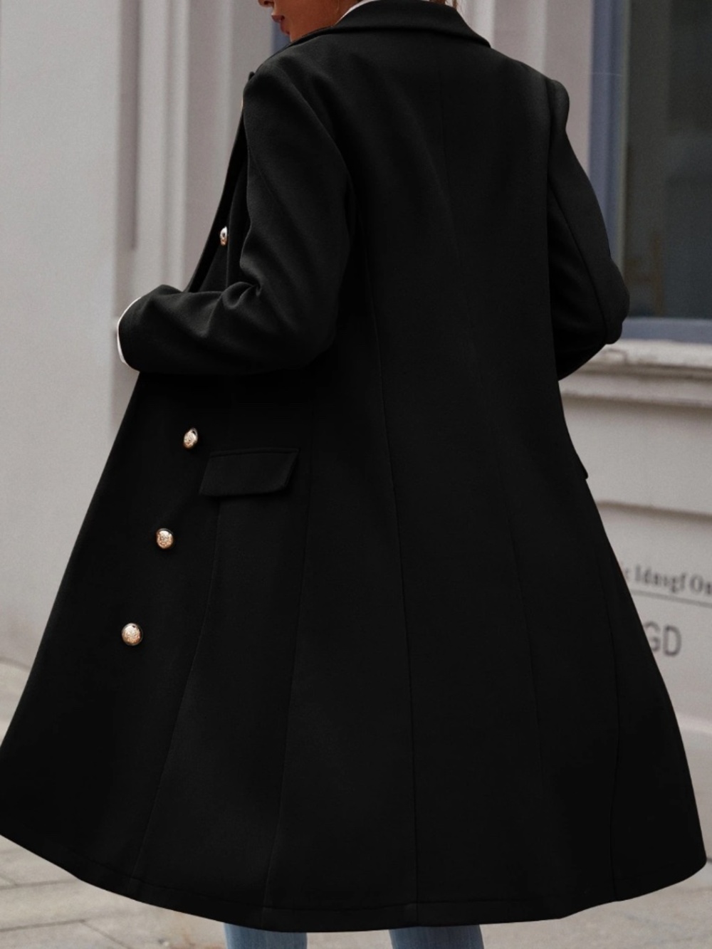 Classic Button up Long Jacket Coat - Picture 11 of 16